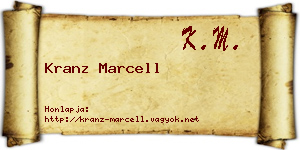 Kranz Marcell névjegykártya